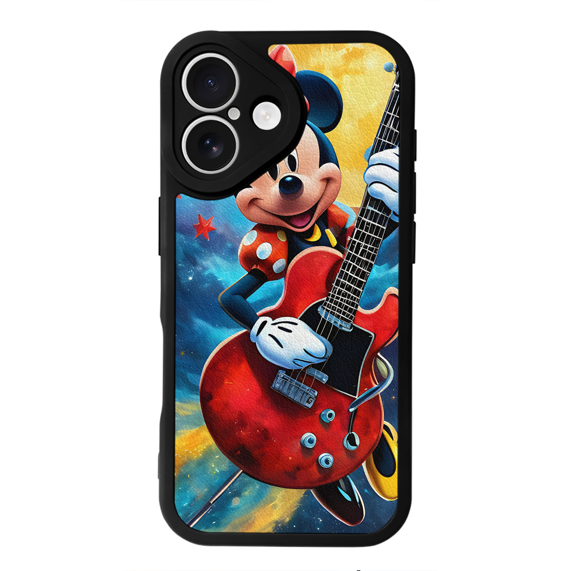 （画像用） ミッキーマウス Mickey Mouse 【iPhone 16シリーズ対応】シリコンスマホケース（レザー調） 材質：シリコン